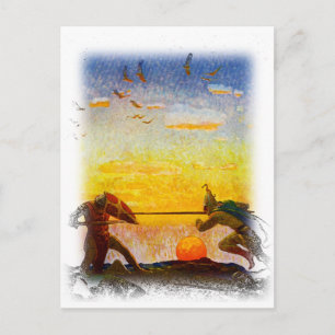 Death of Arthur and Mordred Postcard