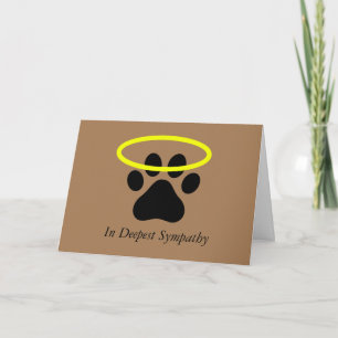Death of Dog Sympathy Card Dog Paw With Halo