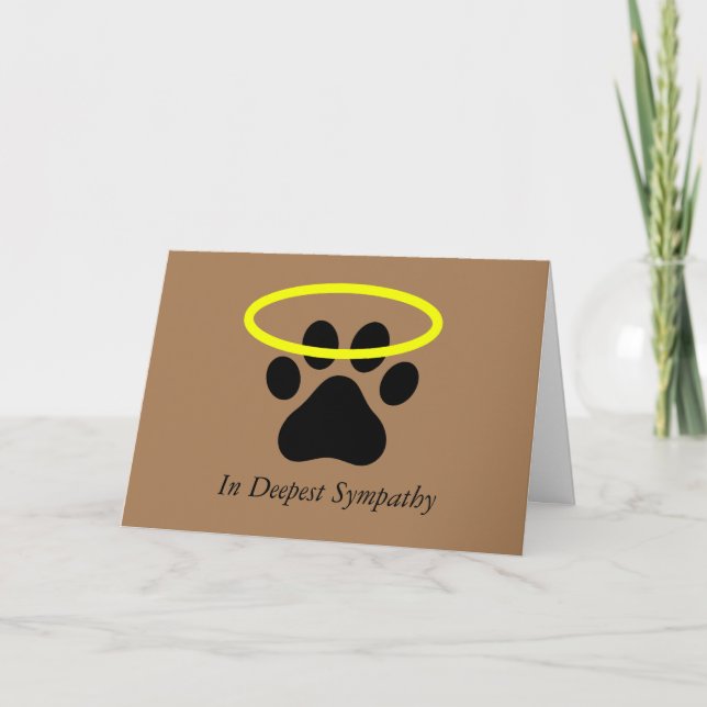 Death of Dog Sympathy Card  Dog Paw With Halo (Front)