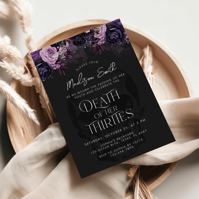 Death Of Her Thirties 40th Birthday Party Invitation (Creator Uploaded)