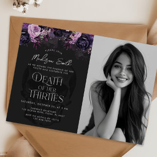 Death Of Her Thirties 40th Birthday Party Photo Invitation