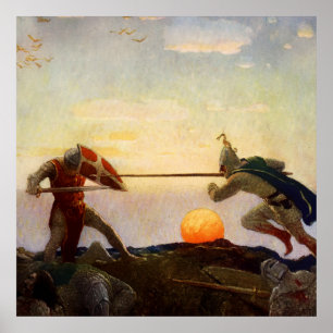 “Death of King Arthur and Sir Mordred” by NC Wyeth Poster