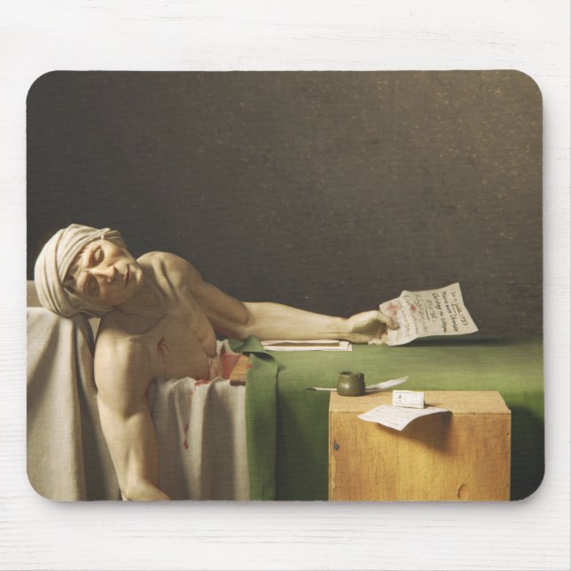 Death Of Marat By Jacques Louis David Mouse Mat (Front)