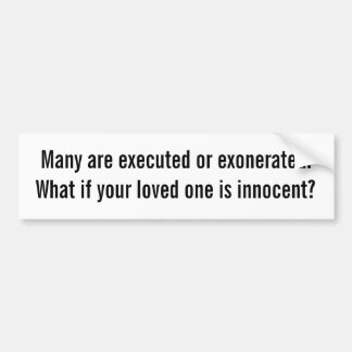 Death Penalty and Innocence Bumper Sticker