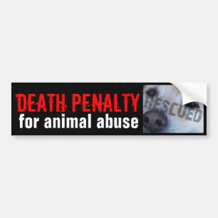 DEATH PENALTY FOR ANIMAL ABUSE bumpersticker Bumpe Bumper Sticker