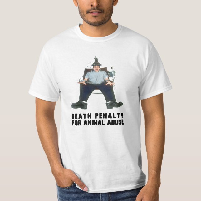 DEATH PENALTY FOR ANIMAL ABUSE ELEC CHAIR T-Shirt (Front)