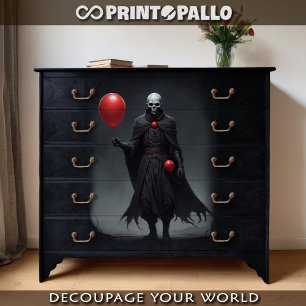 Death play with air balloon too tissue paper