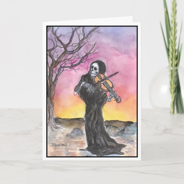 Death Plays The Violin Greeting Card (Front)