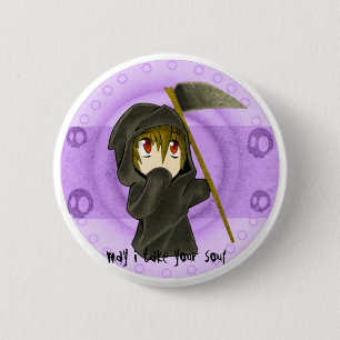 death purple 6 cm round badge