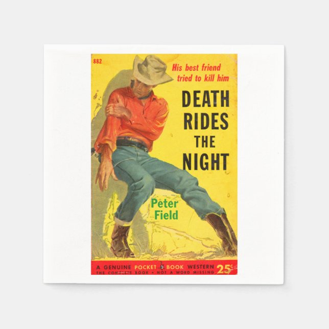 Death Rides the Night western book cover Napkin (Front)