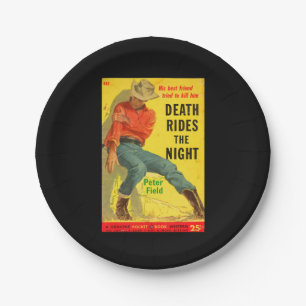 Death Rides the Night western book cover Paper Plate