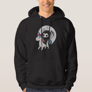 Death Riding Unicorn Funny Unicorns moon Hoodie