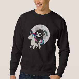 Death Riding Unicorn Funny Unicorns moon Sweatshirt