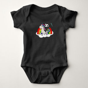 Death Riding Unicorn Funny Unicorns Rainbow Baby Bodysuit