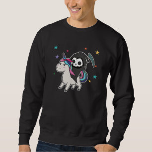 Death Riding Unicorn Funny Unicorns Rainbow Sweatshirt