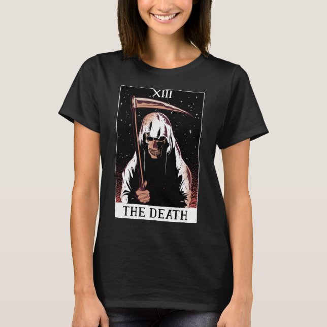Death Skeleton Sense Reaper Tarot Witchcraft T-Shirt (Front)