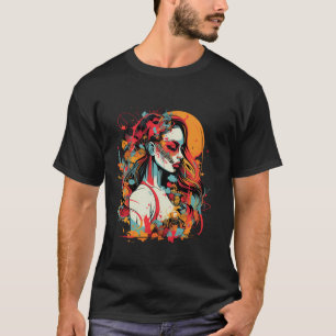 death skull illustration Gothic Shadowy Worlds Aut T-Shirt