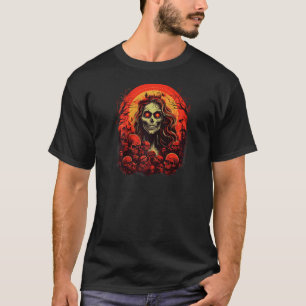 death skull illustration Gothic Shadowy Worlds Aut T-Shirt