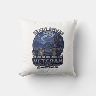 Death Smiles Veteran Halloween Ghost Graveyard Hau Cushion