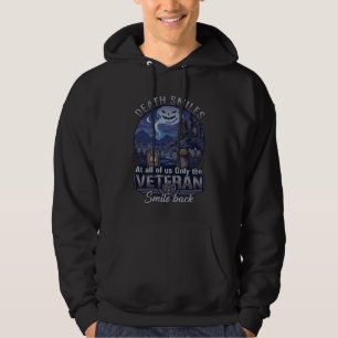 Death Smiles Veteran Halloween Ghost Graveyard Hau Hoodie