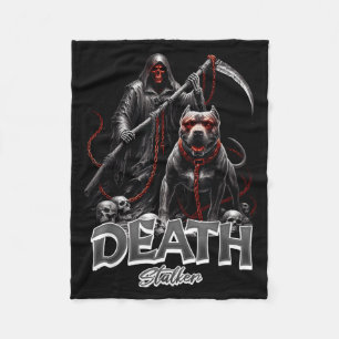 Death Stalker Grim Reaper Dog Halloween Fleece Blanket