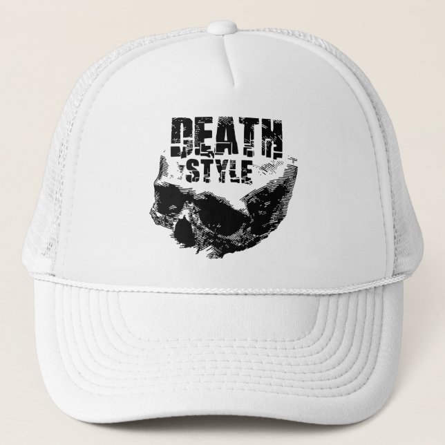 Death Style Skull Design Trucker Hat (Front)
