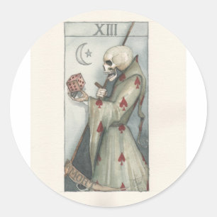 death tarot card dominic murphy classic round sticker