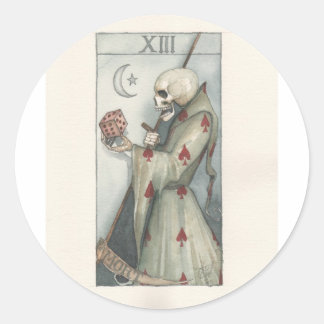 death tarot card dominic murphy classic round sticker