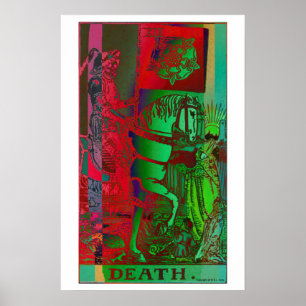 Death Tarot Card Psychedelic Poster