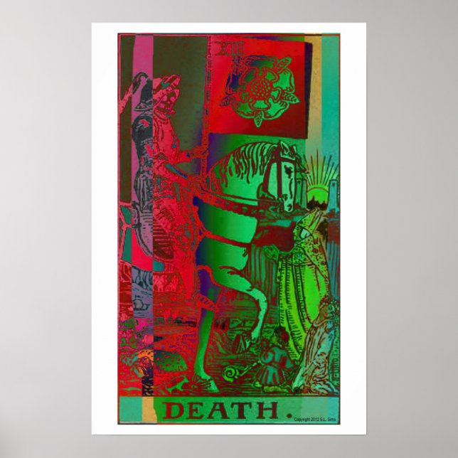 Death Tarot Card Psychedelic Poster (Front)