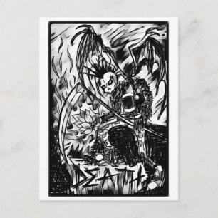 death tarot postcard
