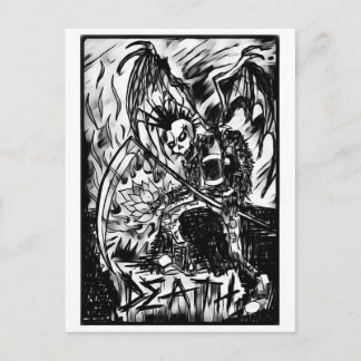 death tarot postcard