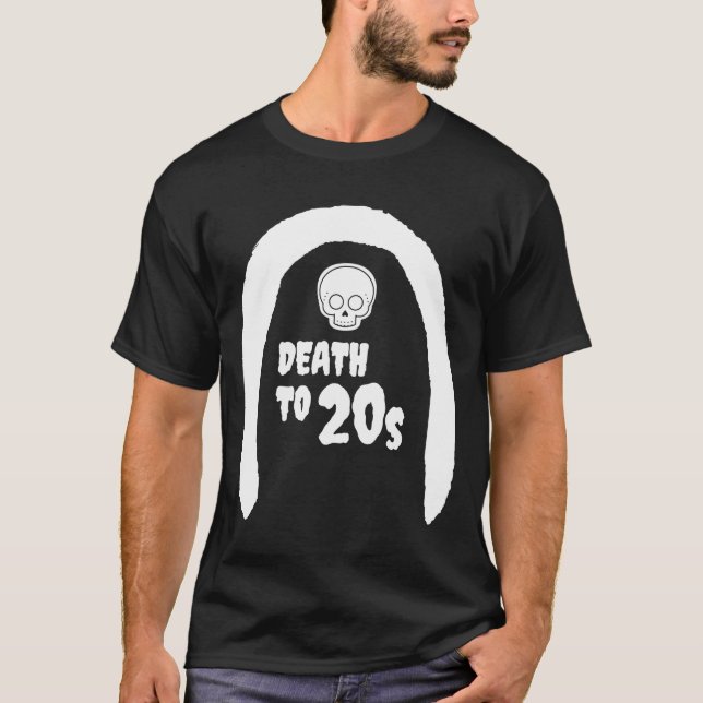 Death to 20s Black 30th Birthday Funeral Party Tom T-Shirt (Front)