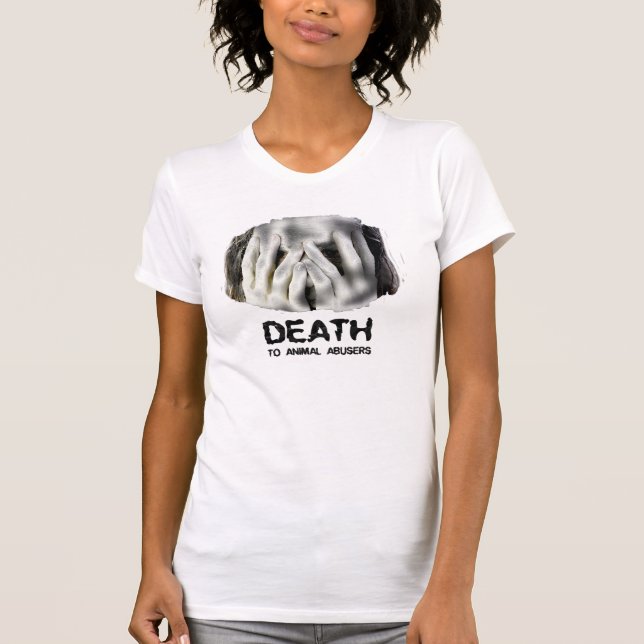 DEATH TO ANIMAL ABUSERS FREAKY FACE TEE (Front)
