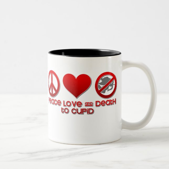 Death to Cupid Two-Tone Coffee Mug (Right)