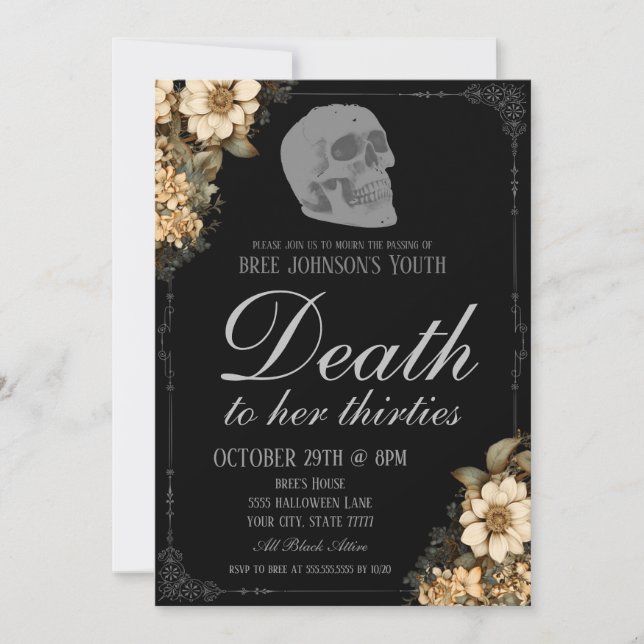 Death To Her Youth Invitation (Front)