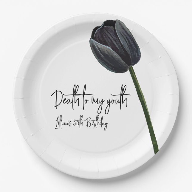 Death to My 20s Birthday Invitation Paper Plate (Front)