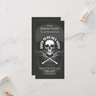 Death to my 20's Birthday Invite, 30th Birthday