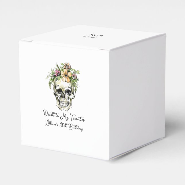 Death to My 20s Birthday Skull Favour Box (Front Side)