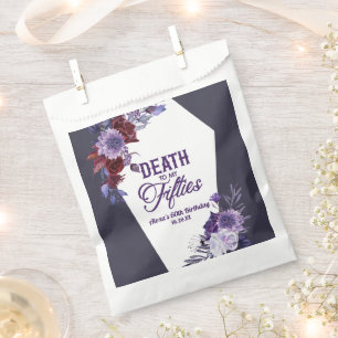 Death To My Fifties Floral 60th Birthday Party Favour Bags