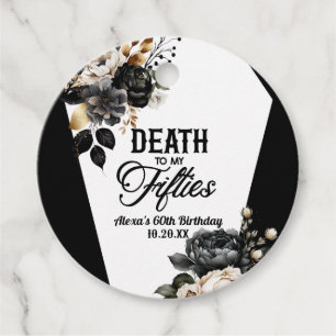 Death To My Fifties Floral 60th Birthday Party Favour Tags