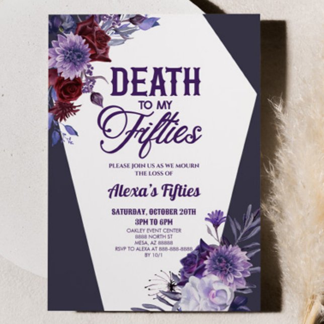 Death To My Fifties Floral 60th Birthday Party Invitation (Creator Uploaded)