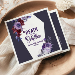 Death To My Fifties Floral 60th Birthday Party Napkin