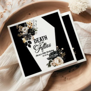 Death To My Fifties Floral 60th Birthday Party Napkin