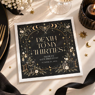 Death to My Thirties Gothic 30th Birthday Party Napkin