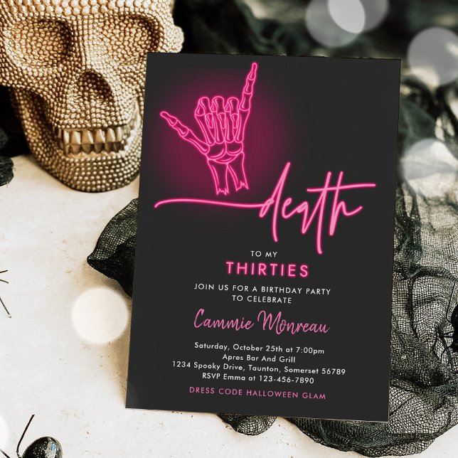 Death To My Thirties Halloween 40th Birthday Party Invitation (Creator Uploaded)