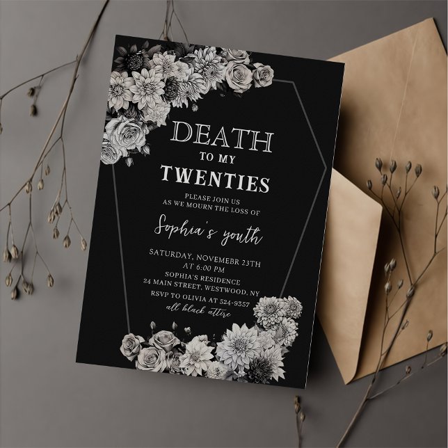 Death To My Twenties Floral 30th Birthday Invitation (Creator Uploaded)