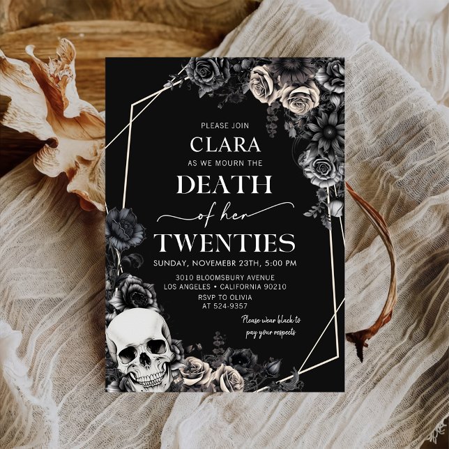 Death To My Twenties Floral 30th Birthday Invitation (Creator Uploaded)