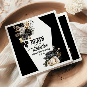 Death To My Twenties Floral 30th Birthday Party Napkin