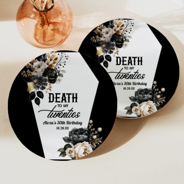 Death To My Twenties Floral 30th Birthday Party Paper Plate (Creator Uploaded)